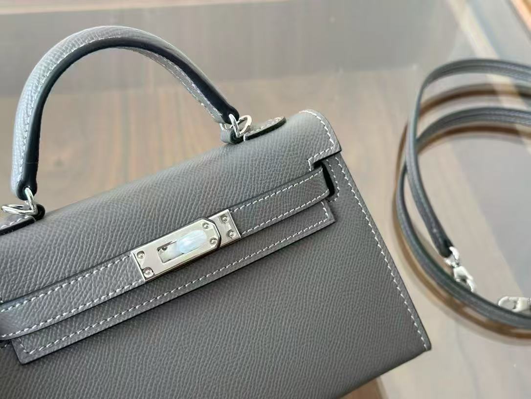 Original wholesale 19/21 Kelly II EP leather grain steel hardware. Single-shoulder crossbody mini stylish women's bag
