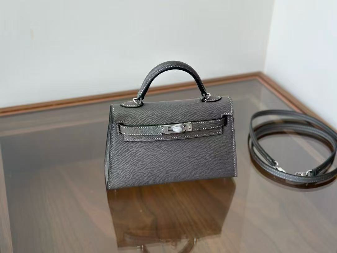 Original wholesale 19/21 Kelly II EP leather grain steel hardware. Single-shoulder crossbody mini stylish women's bag
